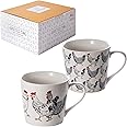 SPOTTED DOG GIFT COMPANY Chicken Coffee Mug Set of 2, Tea Mugs Cups 13oz Ceramic Porcelain China, Chicken Gifts for Chicken Lovers Women Men