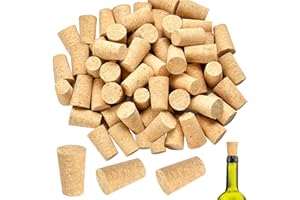 Akamino 100 Pcs Wood Wine Corks, Tapered Blank Corks Plugs Wine Beer Stoppers, Leakproof Natural Wooden Corks Replacement for