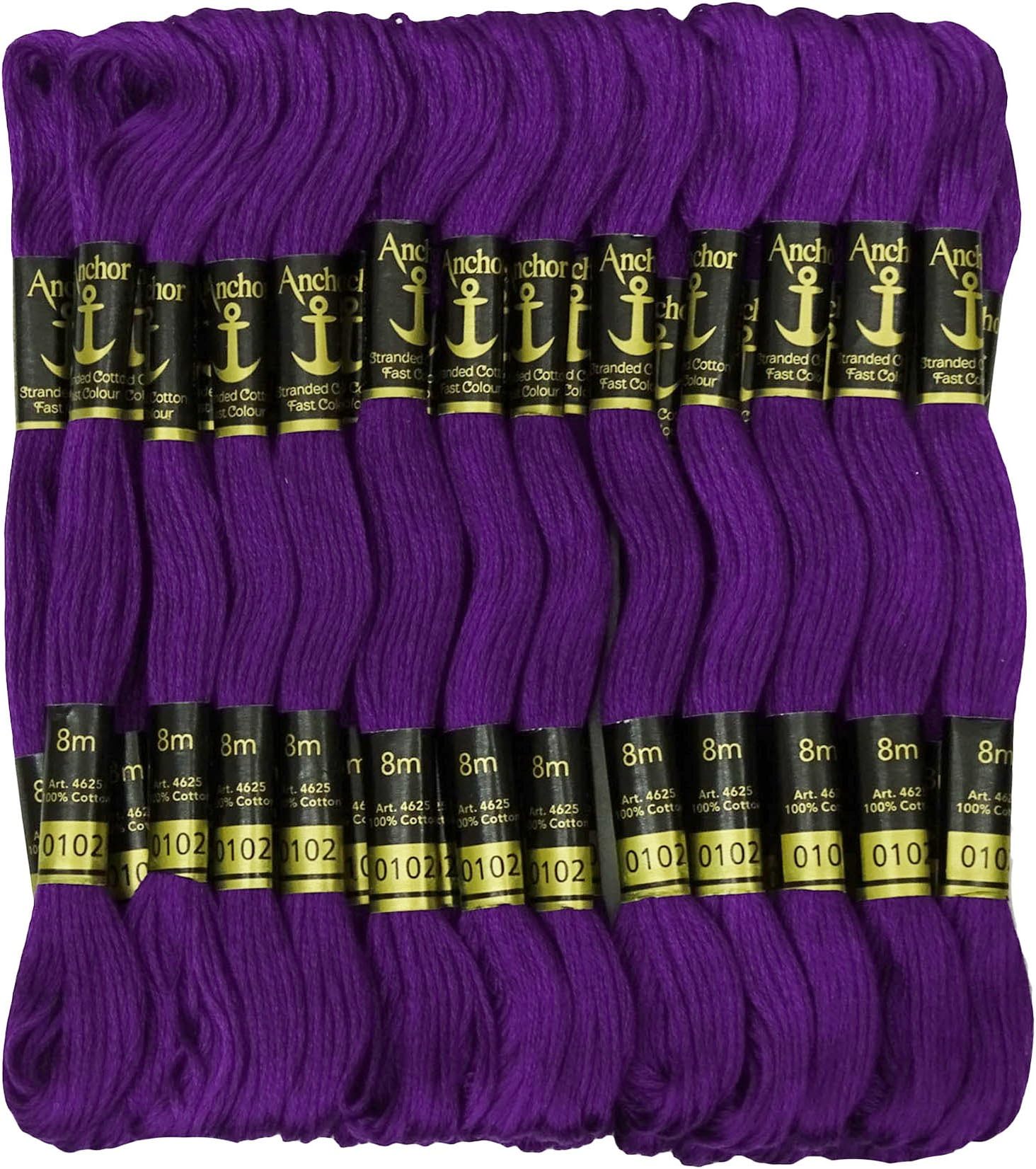 IBA Indianbeautifulart Cross Stitch Hand Embroidery Floss Stranded Cotton Thread Skeins-Purple