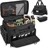 BISKLNDN Tactical Gun Range Bag with 2 Pistol Cases,Pistol Shooting Range Bag with 6X Magazine Slots and Extra Pockets for Ammo and Essentials