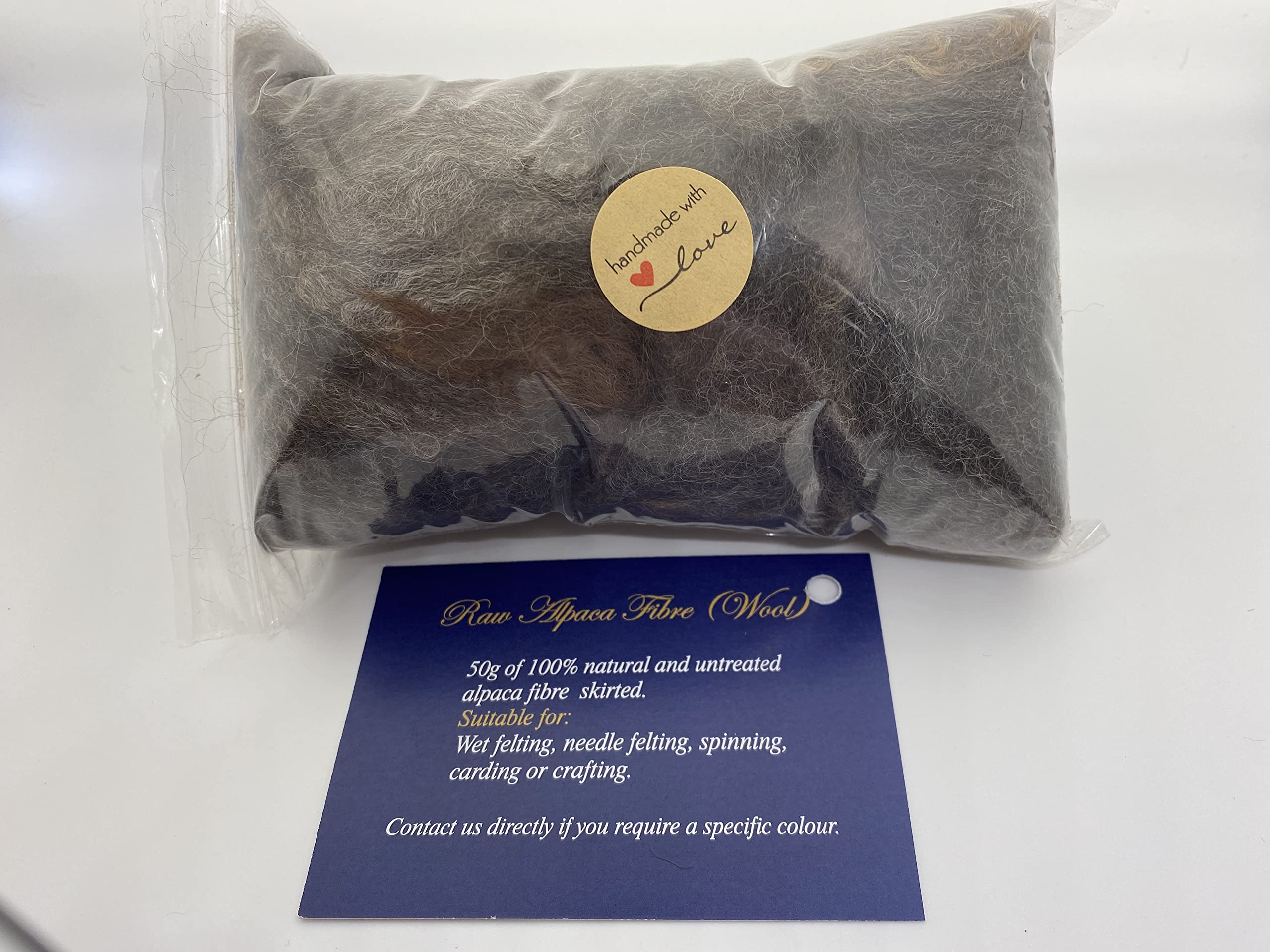 Raw Alpaca Fibre Wool – Wet Felting, Needle Felting, Spinning, Carding, DIY Craft Yarn Roving Material, Bird Nesting Material