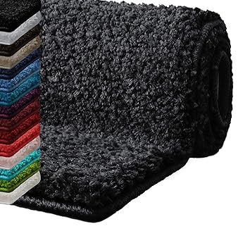 Badematte Hochflor Sky Soft | Weicher, flauschiger Badezimmerteppich in Shaggy-Optik | Badvorleger rutschfest waschbar | Öko-