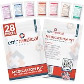 Epic Medical Supply First Aid Kit Medication Refill &ndash; 28-Count Unit Dose Packets &ndash; Emergency Medicine Kit Pills for 1st Aid Kit Refills, Travel, Office, Dorm, Camping &ndash; Assembled in USA