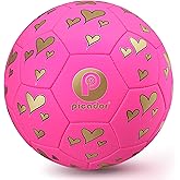 PP PICADOR Kids Soccer Ball Size 3, Toddler Pink Soccer Balls for Little Girls Boys Child 4-8 Gift Toys Outdoor Home Sport with Pump