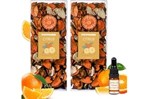 SCENTORINI Potpourri Bags, Citrus Scent, Potpourri Vase Filler with Essential Oil, 10.44 oz, 2 Pack Home Fragrance Sachet Dri