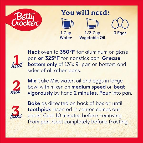 BETTY CROCKER FAVORITES SUPER MOIST VANILLA CAKE MIX, 13.25 OZ