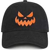 Halloween Baseball Cap Embroidered Cotton Pumpkin Face Hat for Men Women
