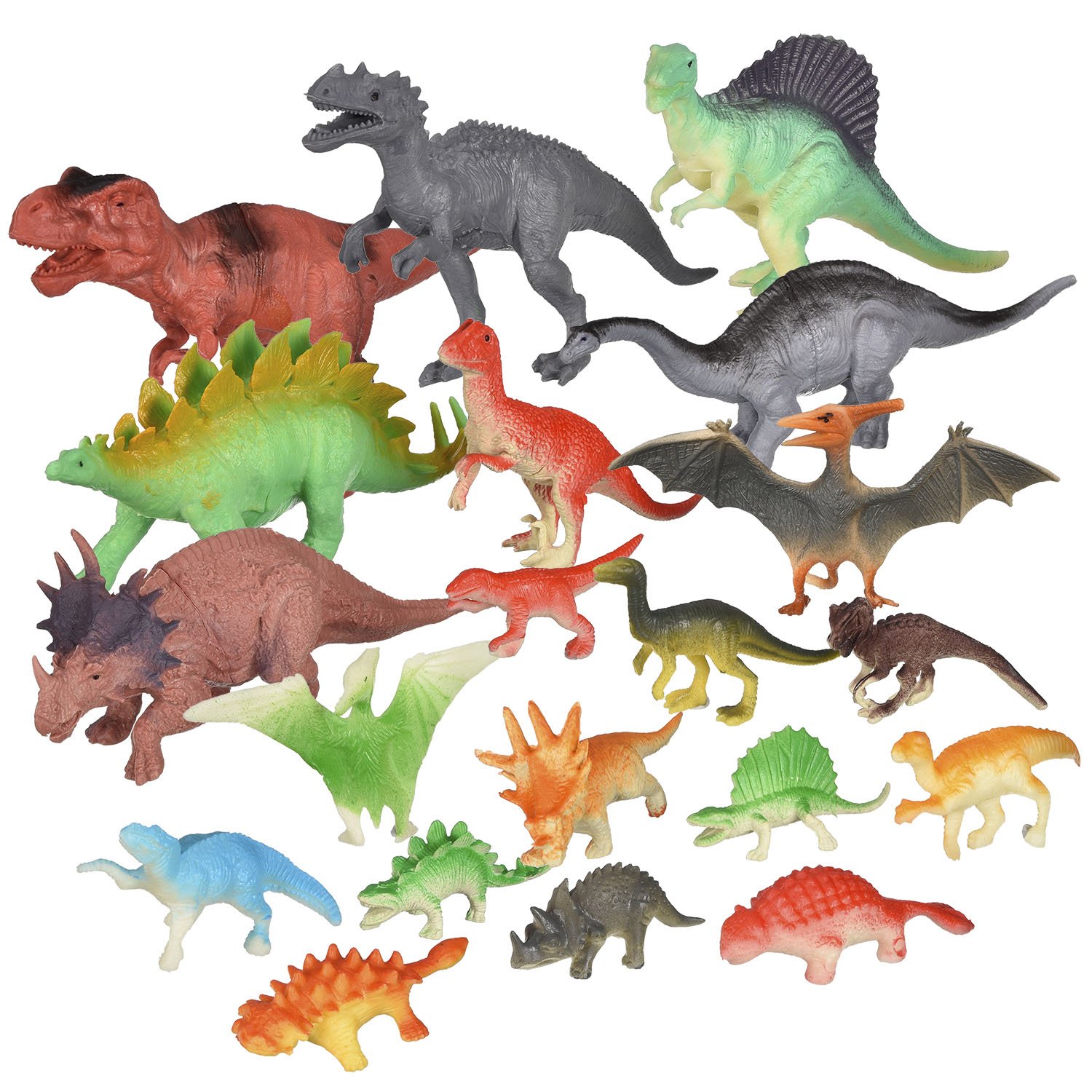20 Pezzi Realistico Dinosauri Giocattoli Set Figure Dinosauro 20 Pezzi Realistico Dinosauri Giocattoli Set Figure Dinosauro Giochi Include 8 Pezzi di Dinosauri di Grandi Dimensioni e 12 Pezzi Mini Dinosauri per Bambini
