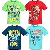 Jurassic World Dinosaur T-Rex 4 Pack T-Shirts Toddler to Big Kid