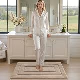 DEXI Bath Mat 50x80 cm Microfiber Non-Slip Beige, Ultra Soft, Machine Washable view 8