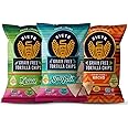 Siete Grain Free Tortilla Chips | Gluten Free Chips | Paleo & Vegan Snacks | Non GMO | Variety Pack, Lime, Sea Salt, Nacho, 5 Ounce (Pack of 12)