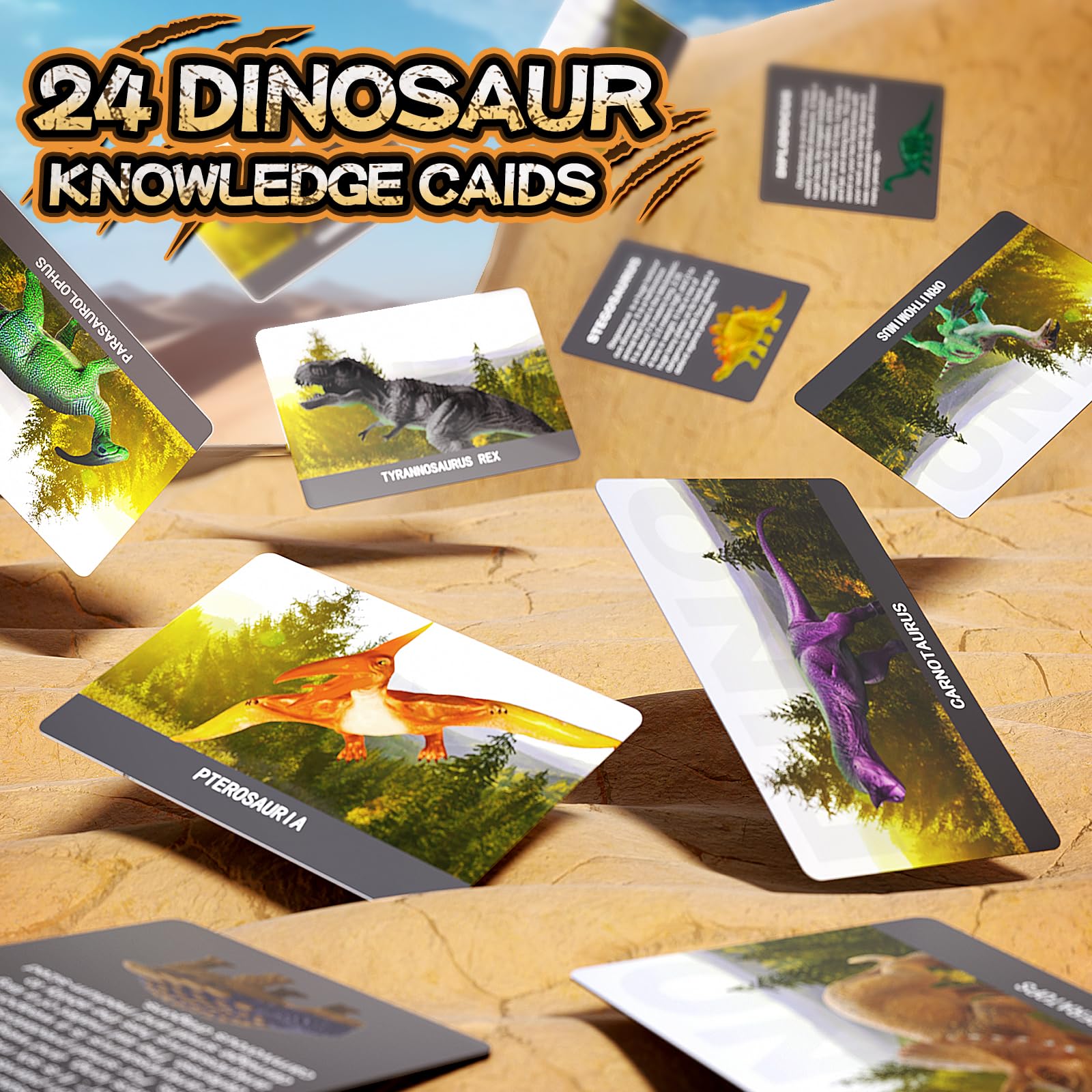 24 Dinosaur Eggs Dig Kit Toys for Kids, Surprise Dinosaur Eggs Excavation Kit with Magnifier, Science STEM Birthday Party Favors Easter Gifts for Boys Girls Age 3 4 5 6 7 8 9 10 + Years Old