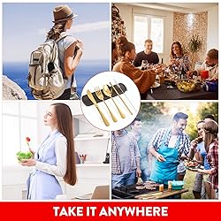 Gold Travel Utensils, Stainless Steel Knives Forks