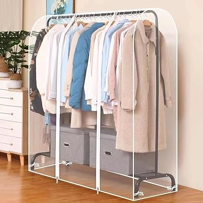 Vivo Technologies 4ft Transparent Clothes Garment Rail Cover Zip Over Cover