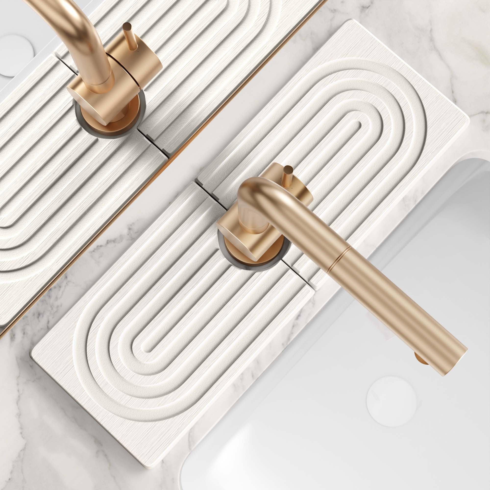 Photo 1 of eormoe Faucet Mat for Kitchen Sink - Wider Diatomite Fast Drying Stone Sink Tray, Super Absorbent, Prevents Moisture Buildup - Faucet Splash Guard for Bathroom Counter (Light Grey, 15x5.3inch)