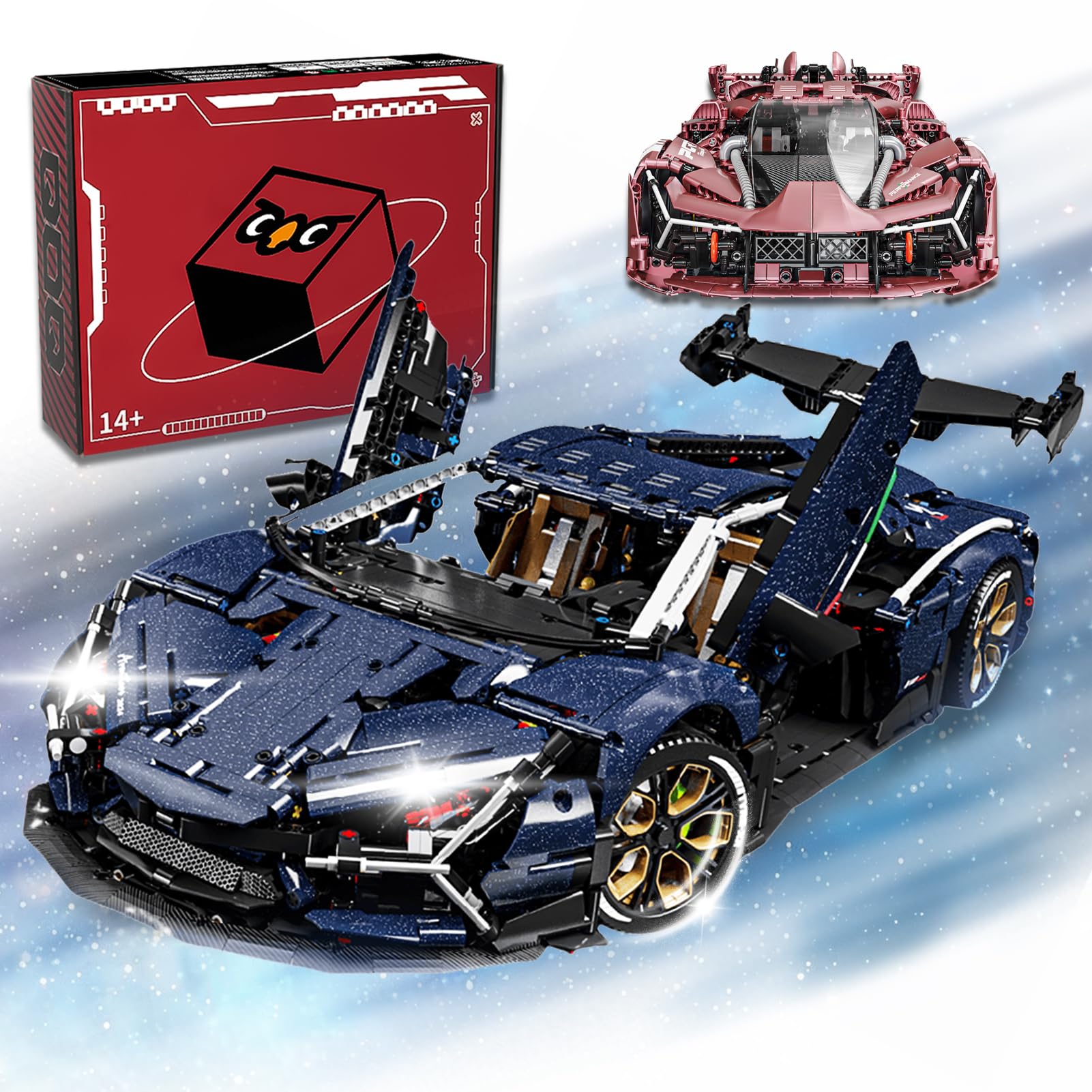 Photo 1 of louyebh Lamb AVENTTAOR Super Car Building Toys - 1:8 Model Car Building Blocks Challenging Race Cars Sets Super Cars Display Model Collectible Gifts for Adults(4260pcs)