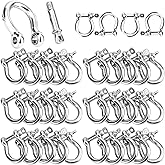 Biugaaufai 40 PCS 1/4 Inch D Ring Shackles, 304 Stainless Steel Anchor Shackle Lock, 6 mm Screw Pin Anchor Shackles for Towing, Trailer Chain Shackle for Industrial, Outdoor, Vehicle Recovery, M6