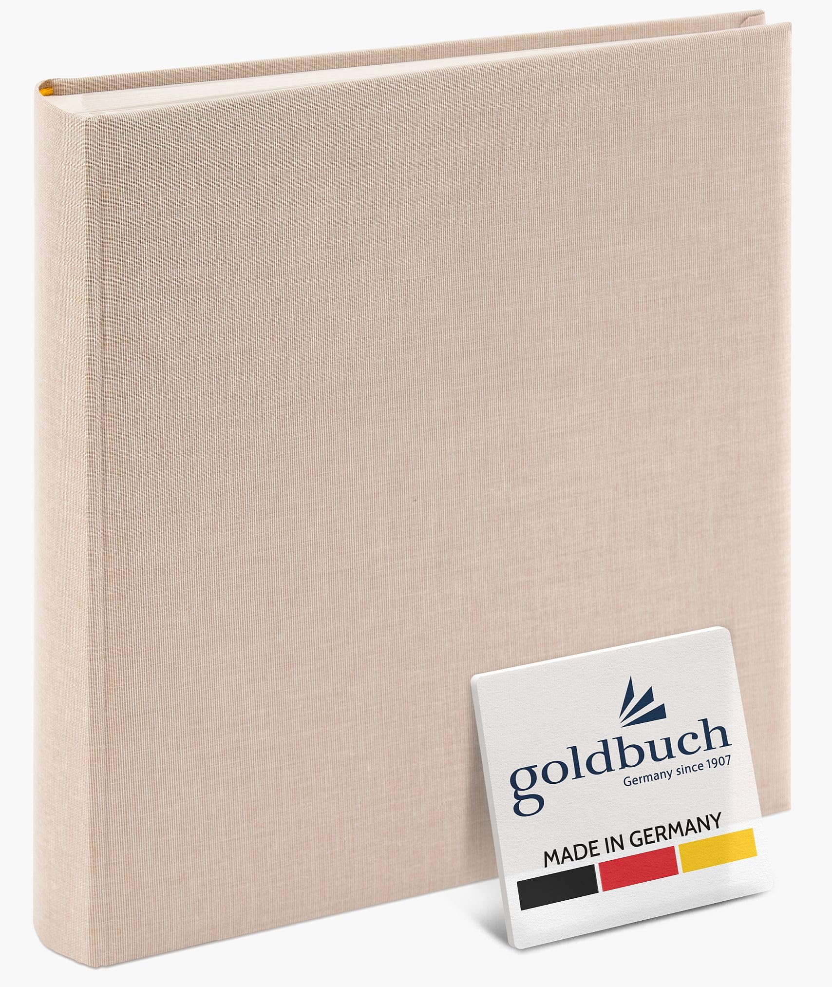 Goldbuch Summertime Trend 2 24605 Photo Album with 60 White Pages with Pargamine Dividers, Memory Album with Linen Cover, Photo Album for Gluing, Beige, 25 x 25 x 4 cm