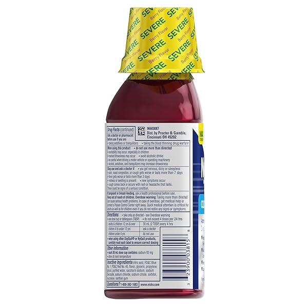 VICKS NYQUIL SEVERE COLD & FLU RELIEF BERRY FLAVOR LIQUID 12 FL OZ (PACK OF 6)