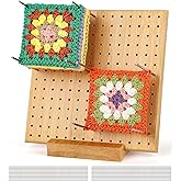 Crochet Blocking Board Handcrafted Knitting Blocking Mats Bamboo Crochet Accessories with 20 Pcs Steel Pins for Granny Square