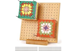 Crochet Blocking Board Handcrafted Knitting Blocking Mats Bamboo Crochet Accessories with 20 Pcs Steel Pins for Granny Square