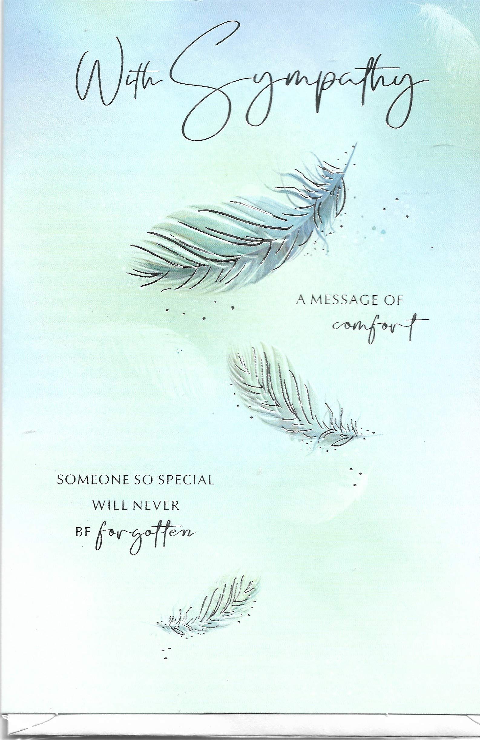 Sympathy Greeting Card 13 x 19.5 Cm With Sympathy A Message of Comfort Someone So Special Will Never Be Forgotten