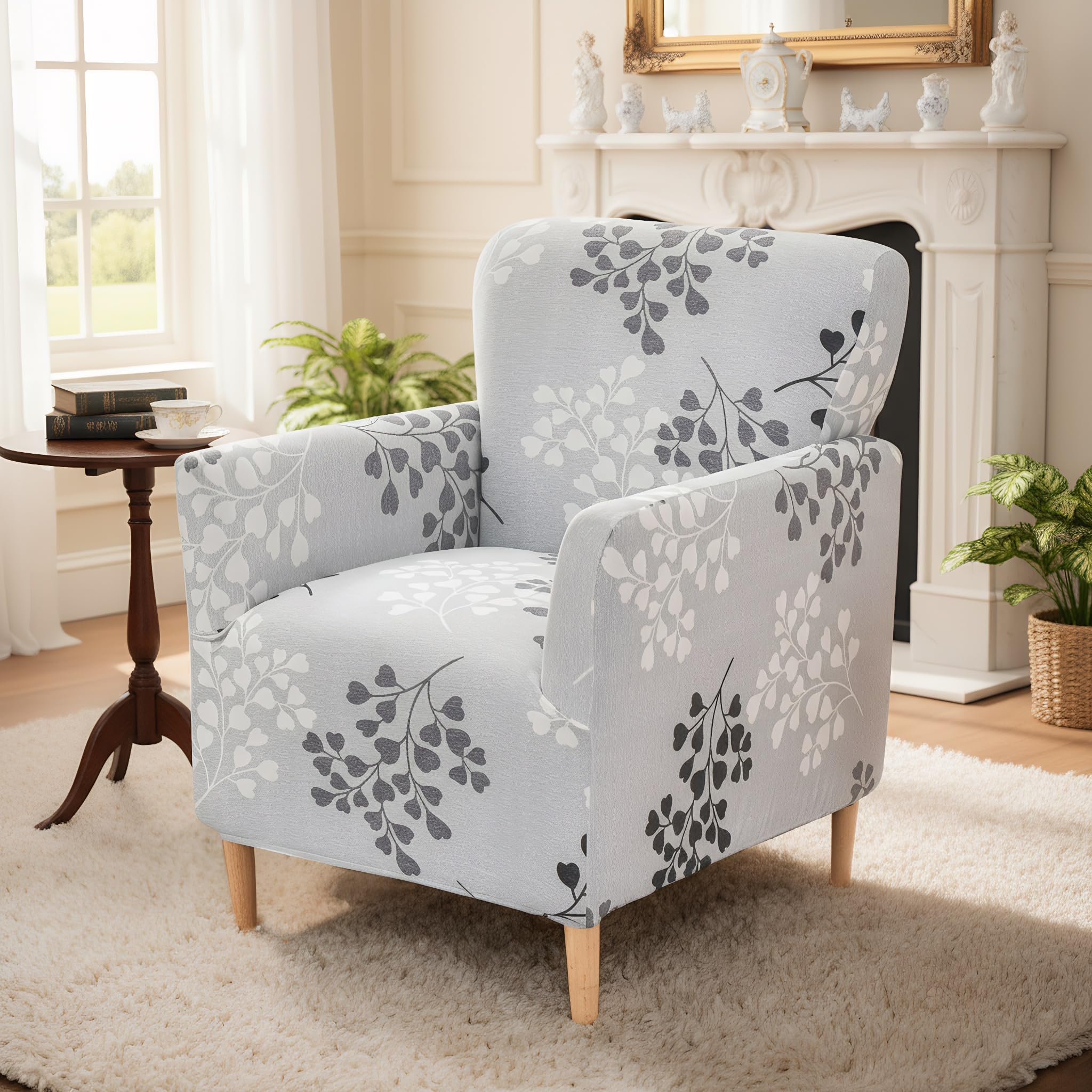 LiveGo Stretch Banquet Armchair Slipcover, Knit Chair Covers with Arms, Non-Slip Waterproof Chair Slipcover for Living Room, Office, Reception, and Pet-Friendly Furniture Protector (Color J)