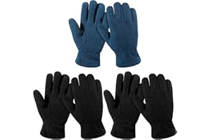 ONESING 3 Pairs Kids Fleece Winter Gloves Toddler Warm Gloves Children Full Fingers Gloves for Boys Girls Cold Weather