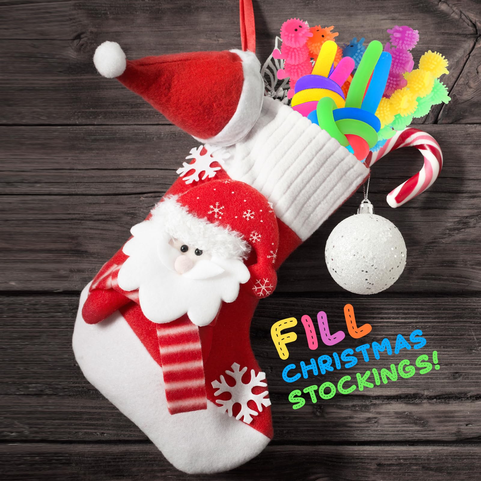 Sensory Toys Fidget Noodles: 16pk Textured Sensory Toys for Autistic Children, Quiet Fidget Toys for Kids Stress Relief, Stretchy String Calming Toy, Party Favors, Goodie Bag Stuffers, Gift