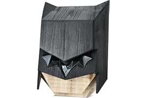 CAPRUZAD Caped Hero Bat House for Outdoors - Wooden Large Three Chamber Box Perfectly Designed to Attract Bats, Weather-Resistant (Black, 3 Chamber)
