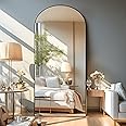 NicBex Oversized Full-Body Mirror, Large Arched Full Length Mirror with Stand, 76"x35" Aluminum Alloy Frame Oversized Floor Mirror, Black - Free Standing, Leaning Against Wall or Wall-Mounted