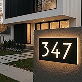 Custom LED House Numbers Sign, Modern Waterproof Backlit Stainless Steel Address Plaque, Personalized Illuminated House Numbe