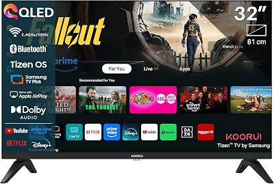 Televisor 32 Pulgadas, QLED Full HD Smart TV sin Marco, K32Q1FFQ-T8