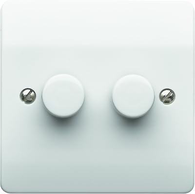 MK 2-Gang LED Dimmer Switch 4-70W Compatible Tungsten Halogen Dimmable Lamps