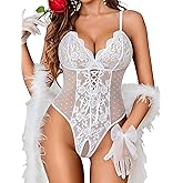 Avidlove Sexy Lingerie for Women One Piece Lingerie Deep V Teddy Babydoll Sexy Lace Bodysuit