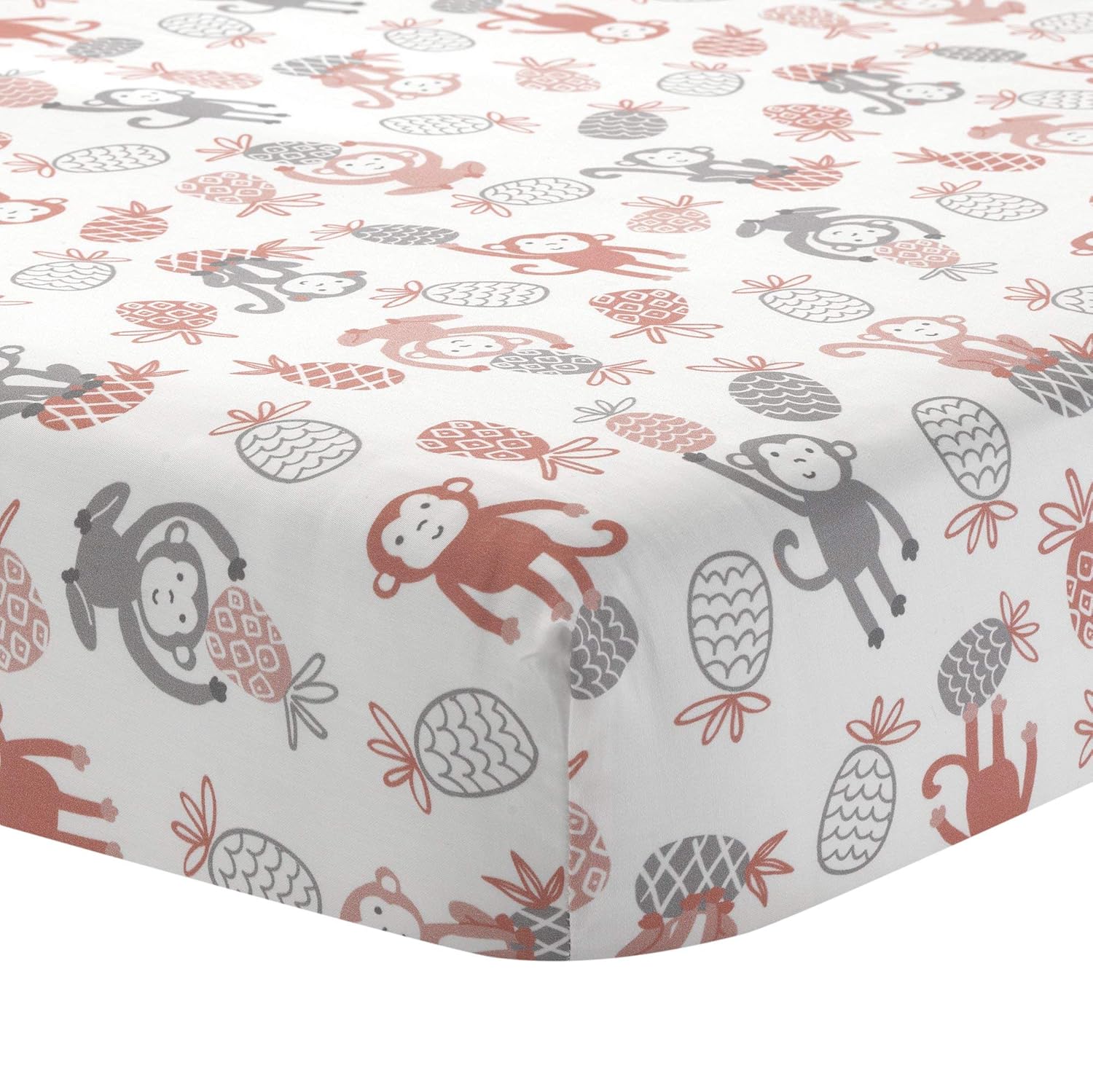 Lambs & Ivy Calypso 4-Piece Crib Bedding Set - Pink, Gray, Gold, Animals, Jungle : Baby
