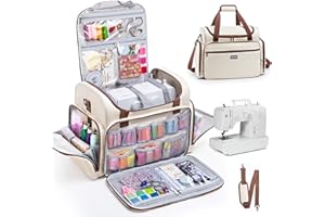 AMOIGEE Sewing Machine Case – Heavy Duty Sewing Machine Bag with Thick Padded Bottom, Sewing Tote Fits Most Standard Machines