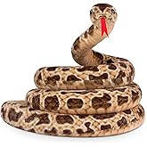 Hozzi Giant Boa Constrictor Large Stuffed Animal Snake Plush Realistic Toy 200cm / 80 Inches Lifelike Gifts for Kids Birthday Party Prank Props (Brown-02)
