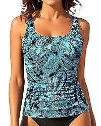 Aqua Eve Tankini Tops for Women Swimwear Top Only
