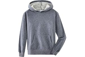 Spring&Gege Youth Solid Classic Hoodies Soft Hooded Pullover Sweatshirts for Children (3-14 Years)