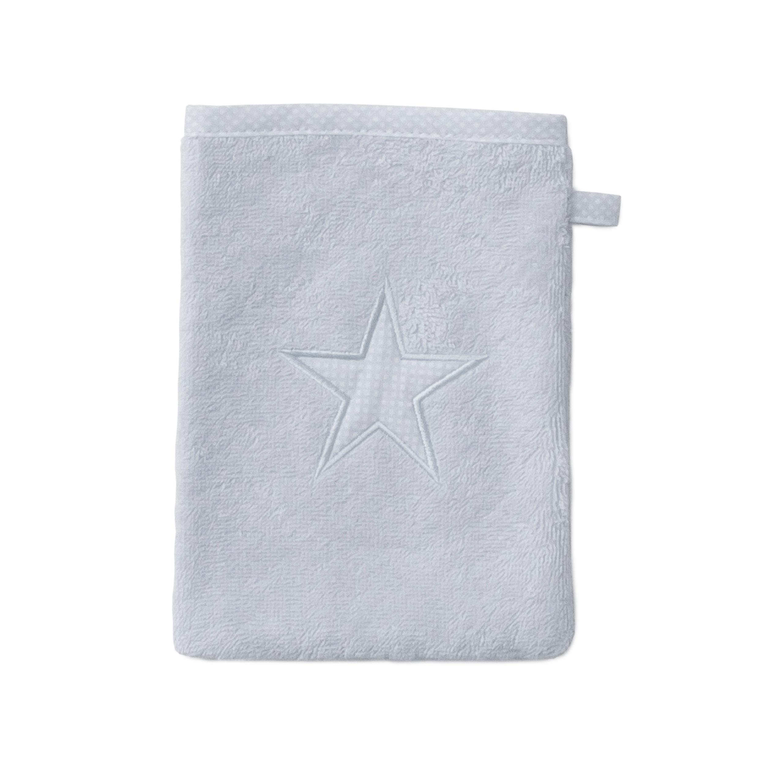 Möve Stars wash glove 15 x 20 cm made of 100% cotton, silver