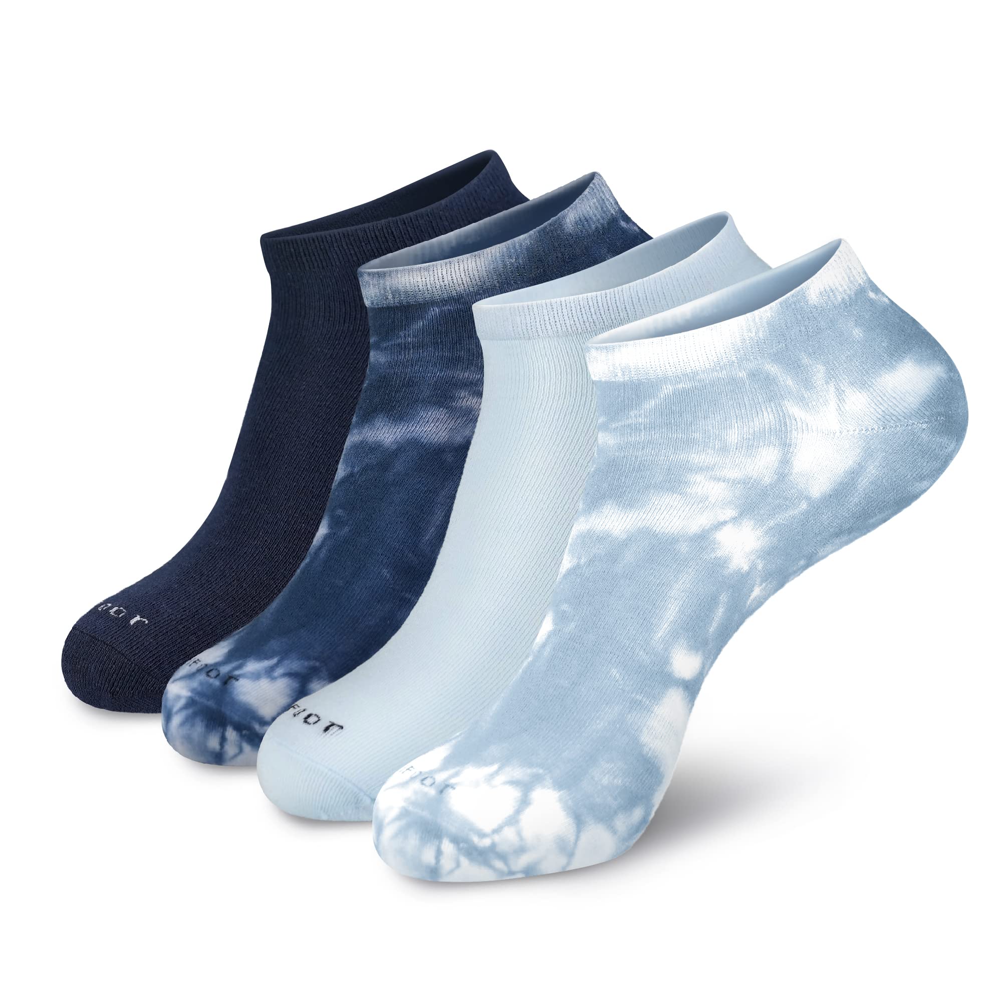 Photo 1 of ***RUNS SMALL*** MONFOOT Men's/Women's 4 Pairs Cotton Low Cut Ankle Socks, Tie-dye Large Multipack