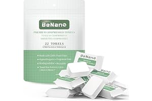 Benano Premium Compressed Towels Tablets, Portable Face Washcloths for Camping, Travel, Hiking, Guests, Outdoors, Thicker and