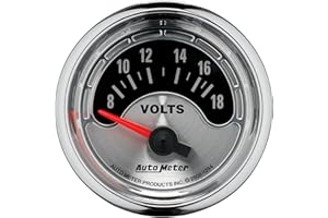 Auto Meter 1294 American Muscle 2-1/16" 8-18 Volt Short Sweep Electric Voltmeter Gauge