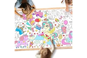 Gatherfun Unicorns Birthday Party Giant Coloring Poster - 31.5x 72 Inches - Versatile Classroom Wall Décor & Unicorns Birthday decorations-Poster or Table Cover for School Parties and Special Events