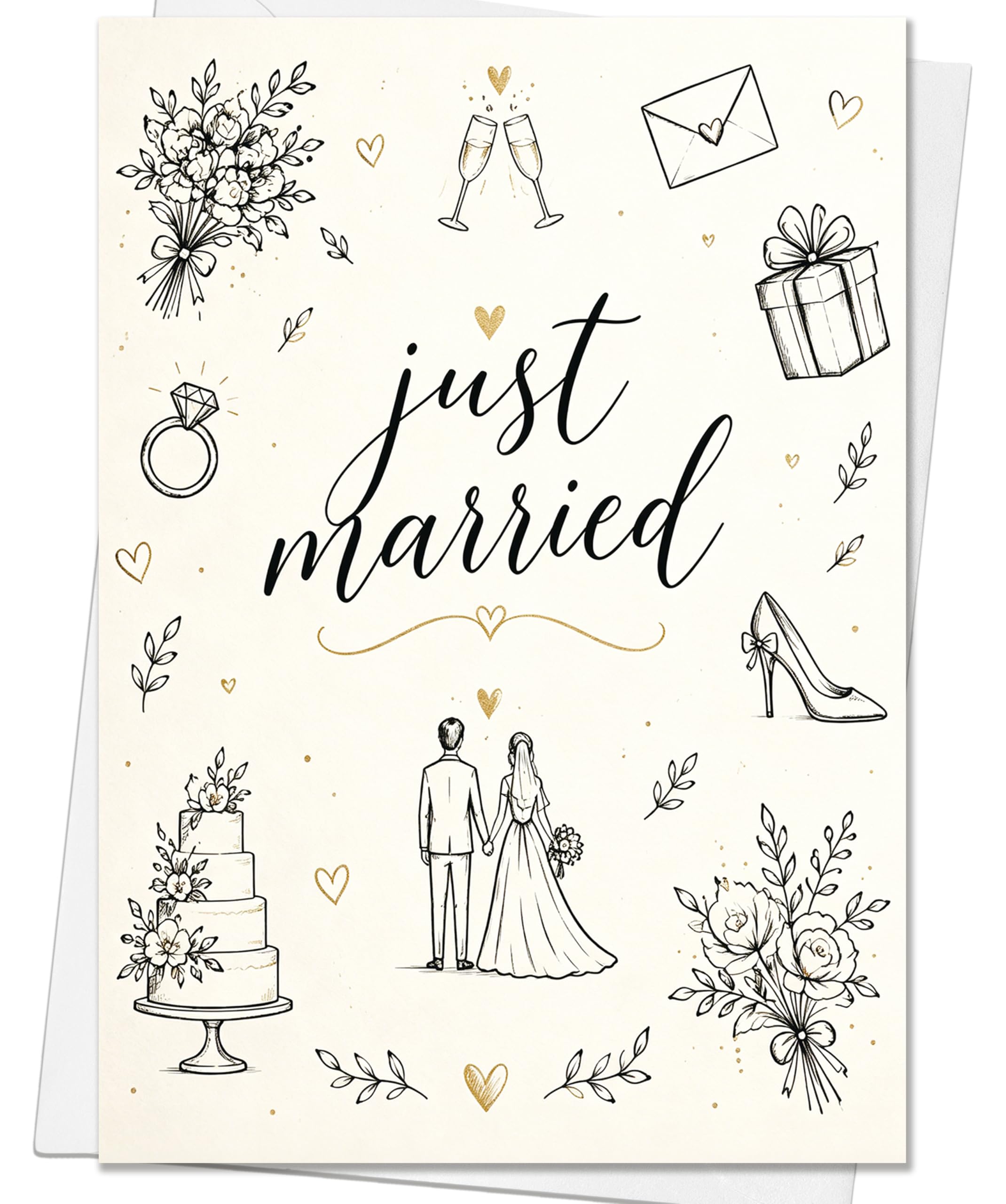 MQMRYeto Wedding Card,Engagement Card Gift for Bride Groom Couple Women Men | Bridal Shower Card for Husband Wife,Signature C