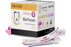 SURGIMAC MacPrevent 5% Sodium Fluoride Varnish with TCP 0.4ml of Varnish and One Applicator Brush Remineralizing Toothpaste Fluoride Toothpaste for Enamel Repair Oral Care Dental Supplies | (50, Bubblegum)