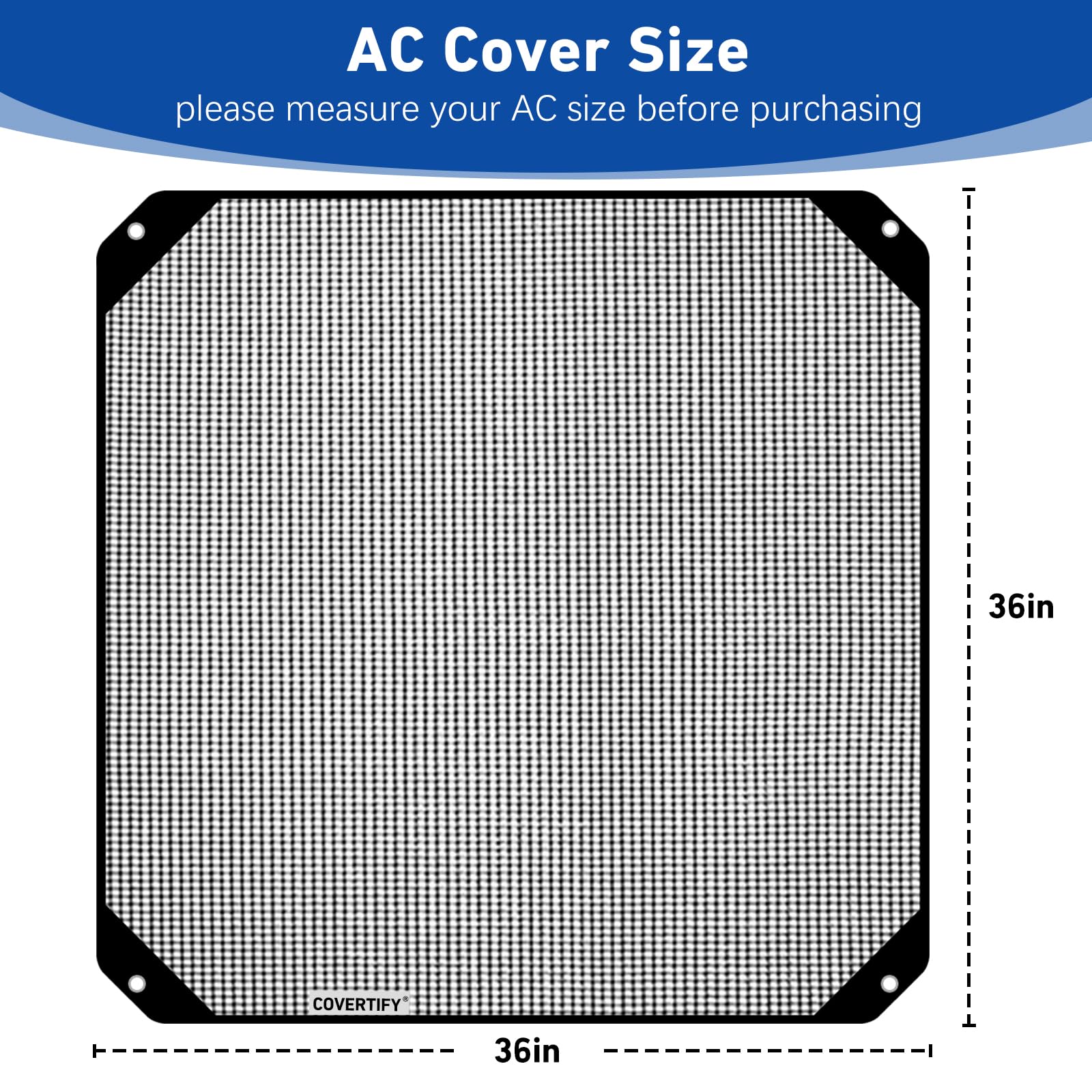 Central Air Conditioner Covers for Outside 36'' X 36'', Mesh AC Covers for Outside Unit, Breathable AC Conditioning Condenser Compressor Cover - Top Universal Defener for All Season