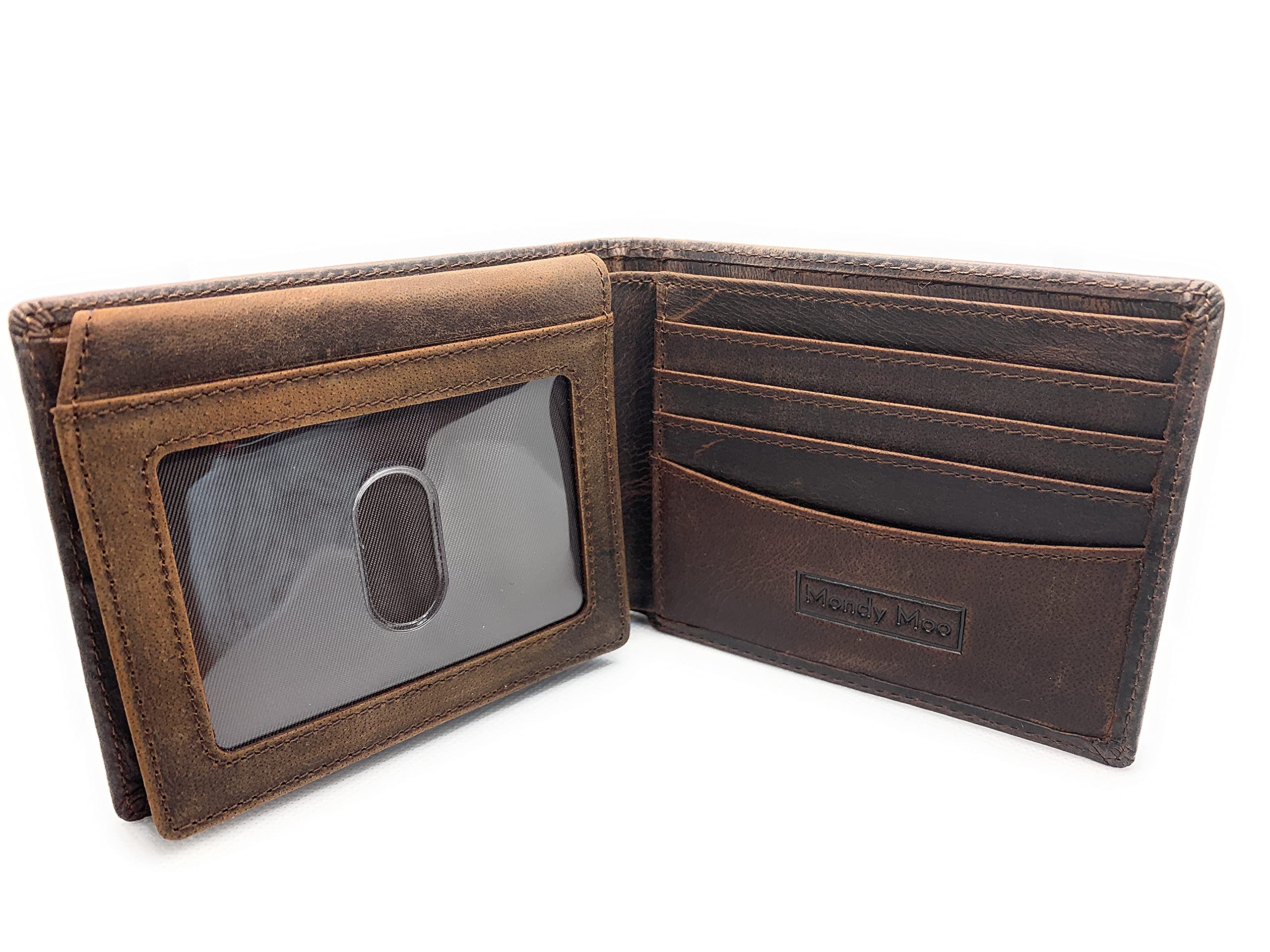 Mondy Moo Mens RFID Blocking Leather Wallet