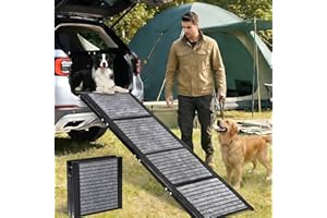 71" Max Length & 20" Width Dog Car Ramps, Large Dog Folding Ramp with Non-Slip Surface, Pet Stairs Ramp for Large Cars, SUVs,
